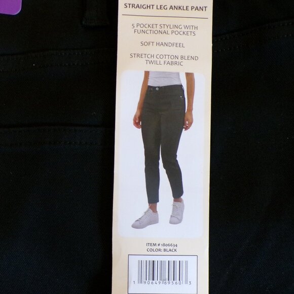 JACHS NEW YORK NWT Women's Girlfriend Straight Leg Ankle Pant Black Size 14 - Picture 3 of 5